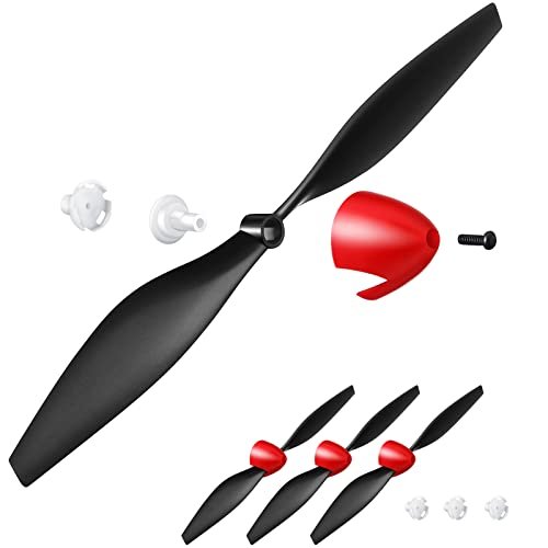 Riakrum Carbon Fiber RC Propeller Set 3 Pairs with Savers and Adapters for TR P51 4 Channel Remote Control Airplane