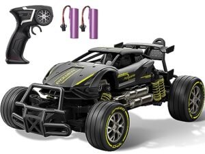 DODOELEPHANT 1 10th Scale RC Drift Cars Metal Remote Control Car 2.4Ghz 2WD High Speed 10MPH All Terrain Vehicle with 2 Rechargeable Batteries for Boys Girls Adults