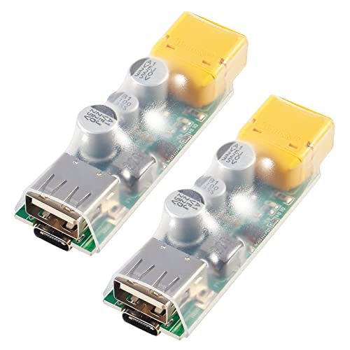 AITRIP 2PACK 3S 6S Lipo Battery Charger USB Fast Charging Converter XT60 to USB Fast Charging Converter for Fast RC Jet Ski 45W Max Fast Charge Adapter