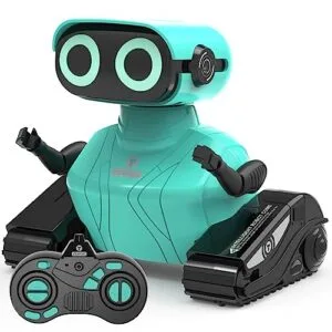 GILOBABY RC Remote Parts Robot Toy with LED Eyes and Dance Moves for Kids Ages 3+ Blue