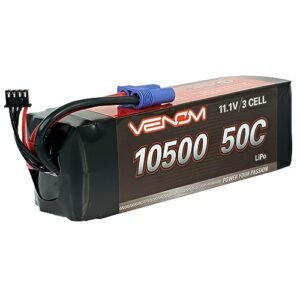 Venom Drive Series 50C 3S 10500mAh 11.1V LiPo RC Battery with Soft Silicone Connector