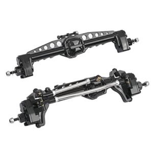 ZXYRC Aluminum Alloy Front and Rear Portal Axle Complete Set for Axial SCX10 III AXI03007 1/10 RC Crawler Car Upgrades Enhances RC Oil Uses Performance Black