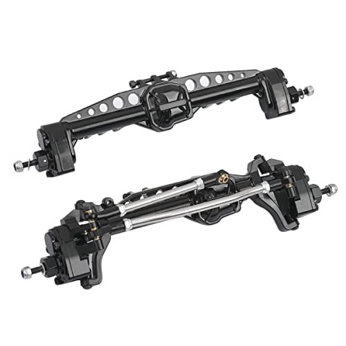 ZXYRC Aluminum Alloy Front and Rear Portal Axle Complete Set for Axial SCX10 III AXI03007 1/10 RC Crawler Car Upgrades Enhances RC Oil Uses Performance Black