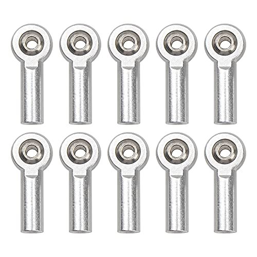 ShareGoo M3 Tie Rod End Ball Head Holder Link 3mm Thread Ball Joint 10Pcs Set for 1 10 RC Semi Truck Car Boat DIY Robot Airplane Silver