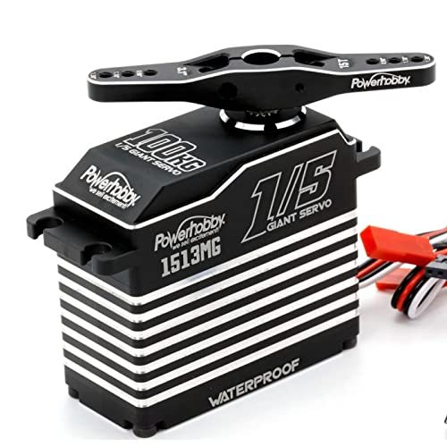 Power Hobbies 1513MG 1/5 Aluminum Waterproof High Torque Brushless Servo 3S 4S Compatible with Arrma Kraton Axial SCX6 Losi DBXLE Perfect for RC Boca Hobbies Photos