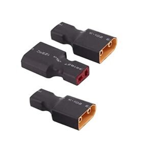 JFtech 3 pcs XT90 Connector Male to T Plug Female No Cable Conversion Connector Adapter for RC FPV Drone Car Lipo NiMH Battery Charger