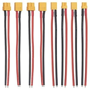8Pcs ShareGoo XT30 XT60 Connector Adapter Set with 14AWG Cable for RC Models FPV Drones and Lipo Batteries