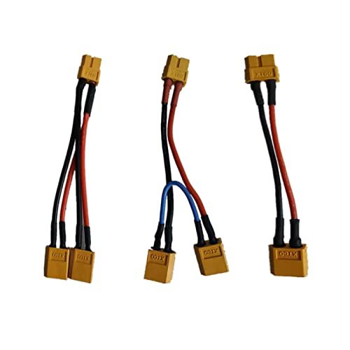 SKRNRHRERY 3PCS XT60 Battery Adapter Cable Y Harness Connector for Enhanced RC Helicopter Battery Life