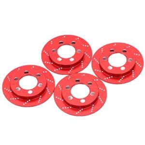 AXI03007 RC Crawler Wheels 1.9 Inch Aluminum Brake Disc Red Upgrade for 1/10 Scale RC Cars