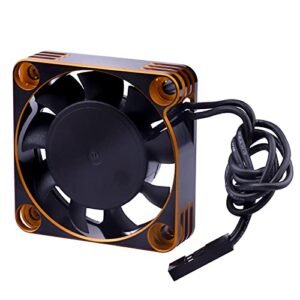 Hobbyfire 16000RPM Motor Cooling Fan Alloy Shell Case for 1 10 Scale RC Late Model 540 550 Brushless Motor ESC Black Gold