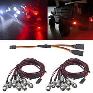 HIRCQOO 8LED RC Car Light Kit for Dale Earnhardt Jr RC Car 2Pack Headlights Taillights Compatible with Traxxas HSP Tamiya Redcat RC4WD Axial SCX10 Kyosho Arrma 1/8 1/10 1/12 Scale Models