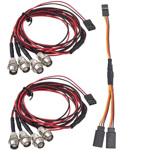 HIRCQOO 4LED RC Car Light Kit for Kyosho RC Nitro Truck with Blue and Green Headlights Taillights