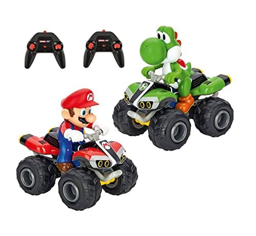 Carrera RC Mario Kart Quad Twin Pack with Mario and Yoshi Remote Control Cars