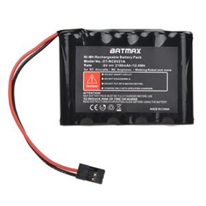 Batmax 6V 2100mAh Receiver Battery Pack with Hitec Connectors for RC Airplanes/RC Aircrafts Receiver RX Battery Hitec, Futaba, JR