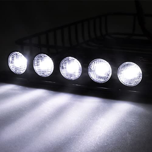 RC Wing Rack Metal Roof Luggage with LED Lights for 1/10 RC Crawler Cars TRX4 Axial SCX10 90046 SCX10 III AXI03007 Redcat Gen 8 RGT