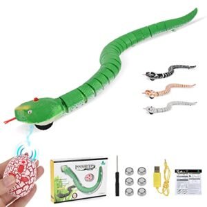 hshdnjee Fast Lane Snake Bite RC Truck Realistic Remote Control Snake Toy for Kids Boys Green 16 Inches Long USB Charging