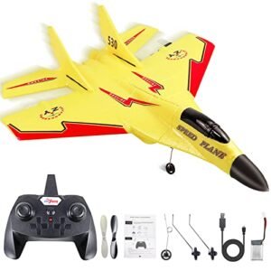 HAPTIME 2 CH Rc Jet Plane Engine Remote Control Airplane for Kids and Adults Beginner 2.4 Ghz with Night Light Easy to Fly Toy for Boys Age 8 12