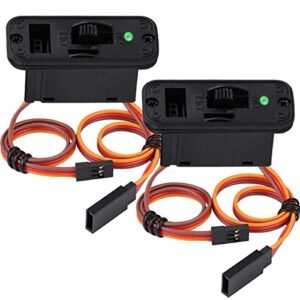 DKARDU 2pcs JR Heavy Duty RC Switch Connector for JR Servos RC with LED Green 6 12V