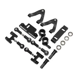 Entatial RC Metal Upper Lower Arm Steering Cup Set for WPL D12 RC Car Black