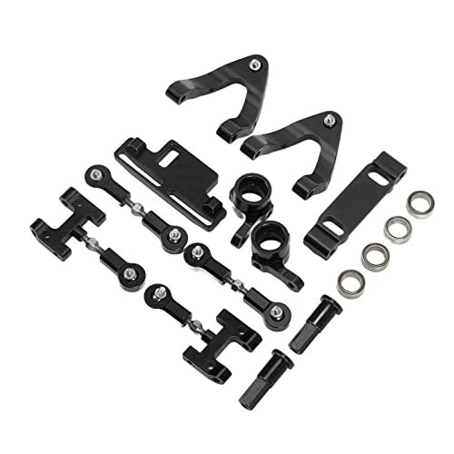 Entatial RC Metal Upper Lower Arm Steering Cup Set for WPL D12 RC Car Black