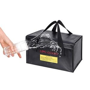 Fireproof Lipo Battery Safe Storage Bag for Drone Plane and Car Batteries Black