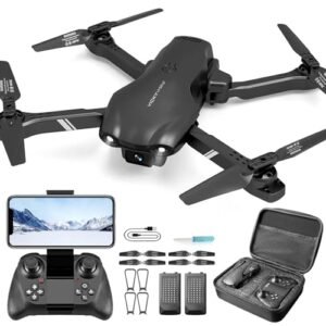 DRONEEYE 4DV13 HD RC Helicopter Camera Drone with 1080P FPV Remote Control Quadcopter for Beginners Altitude Hold Gesture Selfie 3D Flips 2 Batteries