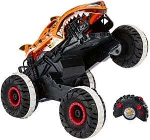 Hot Wheels RC Monster Trucks Unstoppable Tiger Shark with RC Monster Tires 1 15 Scale Remote Control Toy