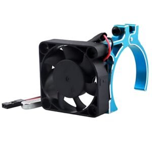 ASP RC Motors 40mm Cooling Fan Heat Sink with Thermal Sensor for 42mm Brushless Brushed Motors Compatible with Arrma 6S BLX Traxxas E REVO UDR Blue