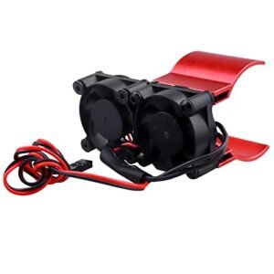 Bergonzoni RC Car Aluminum Heat Sink Twin Cooling Fans with Thermal Sensor for 1 10 Scale 540 550 Motors