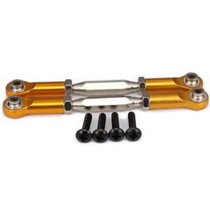 Yellow Metal Replacement Part For Adjustable Servo Linkage Pulling Steering Rods Arms M4 Thread 3mm Hole 73 90mm Long RC Pulling Truck Rules Upgraded Spare Parts