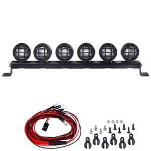 GoHobby 110mm 1/10 RC LED Light Bar Roof Lamp Kit 6 Lights LEDs for Hart RC Truck Kit TRX4 Traxxas Slash 4x4 2WD Stampede SCX10 SCX10 II Redcat Gen7 Gen 8 Crawler Car Truck