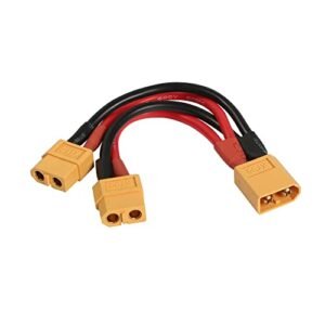 RIIEYOCA XT60 Parallel Battery Connector 14AWG Cable Dual Extension Y Splitter Male to Female for RC Willey TVs Quadcopter