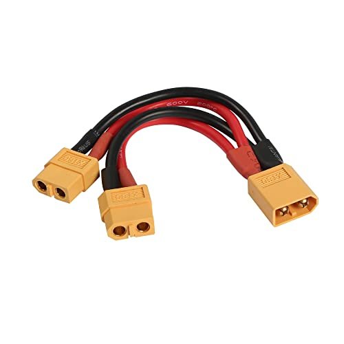 RIIEYOCA XT60 Parallel Battery Connector 14AWG Cable Dual Extension Y Splitter Male to Female for RC Willey TVs Quadcopter