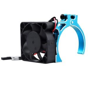 Hobbyfire Best Buggy RC Car 40mm Brushless Cooling Fan with Thermal Sensor and Alloy Clamp for 540 550 3650 4268 4274 Motors Blue