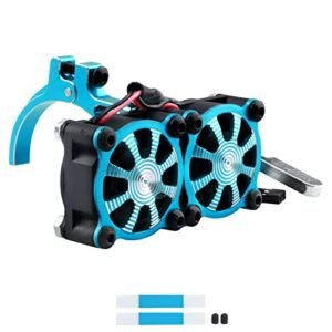 Hobbyfire Thermal Paste RC Motor Cooling Fan with Thermal Sensor Heatsink for 36mm 540 Size Motors TRX4 Axial SCX10 SCX10 II III Blue
