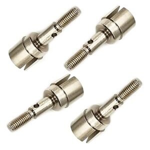 FainWan 4PCS Metal Wheel Stub Axle Shafts Adapter Drive Axle Cup 02033 Compatible with H-S-P 94123 94111 Red-cat Exceed 1/10 RC Car Buggy Truck