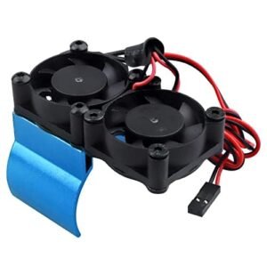 Hijacker RC Car 550 540 Size Motor Heat Sink Cooling Twin Fan with Thermal Sensor for HSP HPI Wltoys Himoto Tamiya Redcat Racing Blue