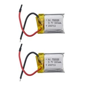 Fytoo 2PCS 3.7V 220mah Lithium Battery for HS190 901HS 901S 901H X300C LF606 SG800 S9 SYMA S107 S107G S108G S109G Mini Quadcopter Accessories Remote Control Drone Battery