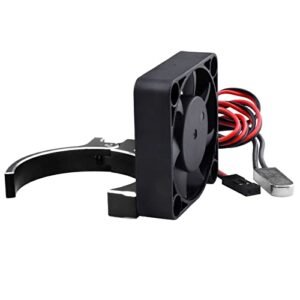 FriHobby 40mm RC Motor Cooling Fan with Thermal Sensor Aluminum Heatsink for 42mm Diameter RC Truck Motors