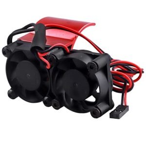 FriHobby Twin Nitro RC Truck Motor Heatsink with Cooling Fan Thermal Sensor Aluminum Heatsink for 36mm Diameter Motors 540 550 3650 3660