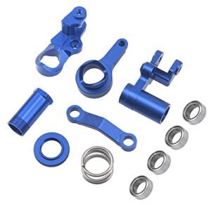 Shapeways RC Aluminum Alloy Steering Bellcranks and Servo Saver Spring for Traxxas 1/10 4x4 Slash Stampede Telluride 4WD RC Car Blue