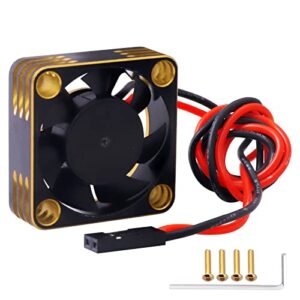 GoHobby 30x30x10mm RC Motor ESC Cooling Fan Aluminum Case Gold Black Perfect for RC Car Financing Enthusiasts