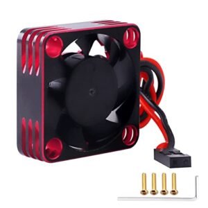 Hobbyfire 30mm RC Motor Cooling Fan Heatsink High Speed Brushless for 1/8 Scale RC Car Body Shells Black Red