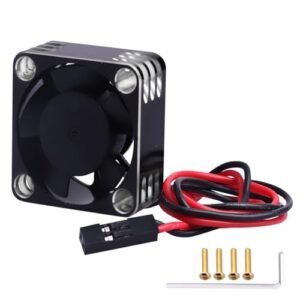 CrazyHobby 30mm RC Cooling Fan Kit Heatsink for RC U Boat Kit 540 550 Brushed Brushless Motor ESC Aluminum Case Black Silver