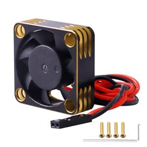 CrazyHobby 30mm RC Cooling Fan Kit Heatsink for Mirage 550 RC Airplane 540 550 Brushed Brushless Motor ESC Aluminum Case Black Gold