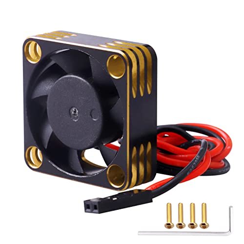 CrazyHobby 30mm RC Cooling Fan Kit Heatsink for Mirage 550 RC Airplane 540 550 Brushed Brushless Motor ESC Aluminum Case Black Gold