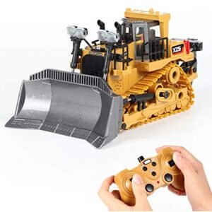 WEECOC RC Takuache Truck Remote Control Bulldozer Toy Gold Engineering Vehicle for Kids