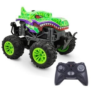 WOV RC Truck Green Dinosaur Monster Truck Remote Control Toy for Boys Age 8 12