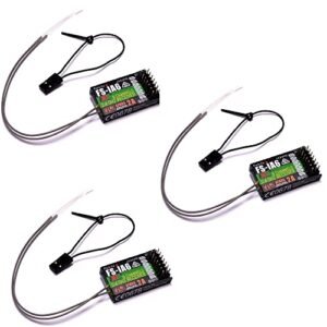 Flysky FS IA6 2.4GHz 6CH RC Receiver with iBus Port for FS 70 RC Parts Compatible with FS i4 i6 i10 GT2E GT2F GT2G Transmitters Pack of 3