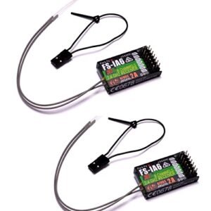 Flysky FS IA6 2.4GHz 6CH RC Receiver for RC Willey Double Oven with iBus Port and Double Antenna Compatible with FS i4 i6 i10 GT2E GT2F GT2G Transmitters